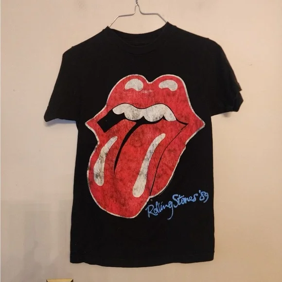 ROLLING STONES '89 T SHIRT Band Concert Retro Tongue Logo mens xs - Picture 1 of 3